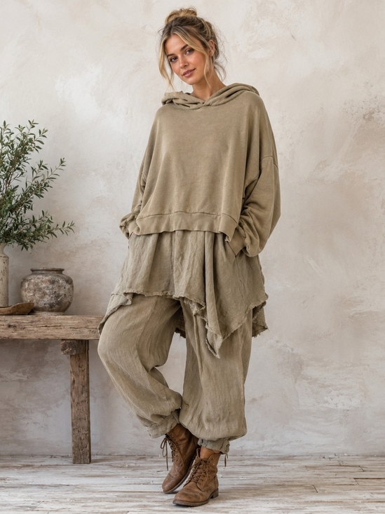 Zara Sweaters - Zara Oversized Boxy Pullover Hoodie In Light Olive Green Size Small